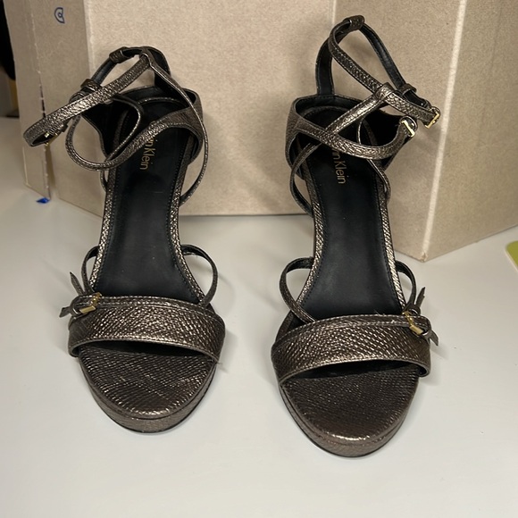 Calvin Klein Silver Gray Stiletto High Heels Strappy - Picture 6 of 9